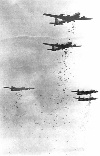 B-29s dropping bombs