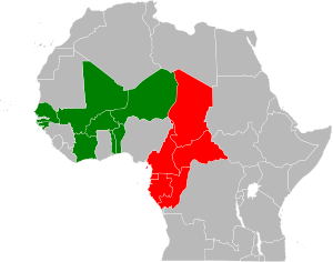 CFA Franc map