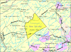 Census Bureau map of Frelinghuysen Township, New Jersey