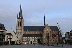 The 'Markt' in Geel with the Church of Sint-Amands