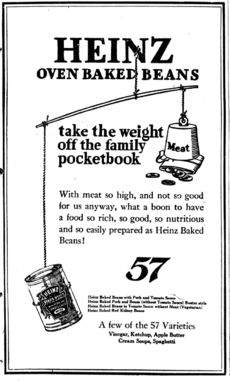 Heinz oven-baked beans newspaper