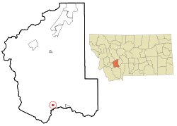 Location of Whitehall, Montana