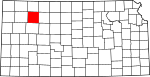 State map highlighting Sheridan County