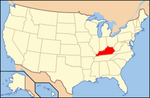 Map of USA KY