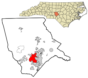 Location in Moore County and the state of North Carolina.