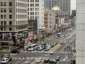 Broad and Market Streets, as seen from the Prudential Plaza Building