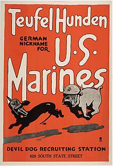 Teufel Hunden US Marines recruiting poster