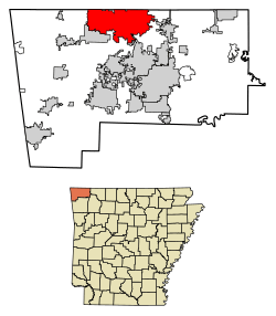 Location of Bella Vista in Benton County, Arkansas