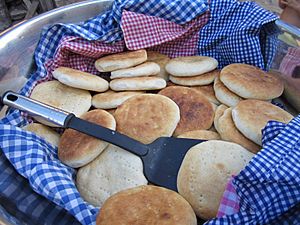 Johnny cakes in basket