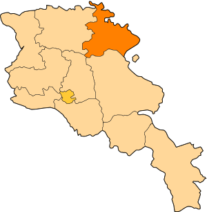 Location of Tavush within Armenia