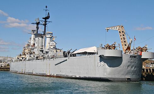 USS Salem (CA-139) museum ship - Quincy, Massachusetts - USA - 30 March 2012