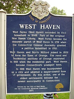 West Haven town historical sign