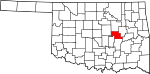 State map highlighting Okfuskee County