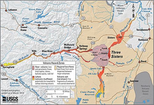 Three Sisters hazards map