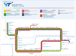 Ulan Ude tram map 2021