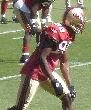 Isaac Bruce on field pregame at Eagles at 49ers 10-12-08