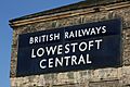 Lowestoft Central sign straightened