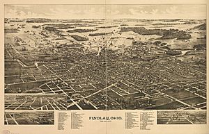 Panoramic map of Findlay Ohio