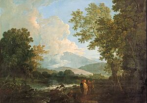 Richard Wilson - Cicero with his friend Atticus and brother Quintus, at his villa at Arpinum - Google Art Project