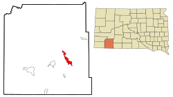 Location in Oglala Lakota County and the state of South Dakota