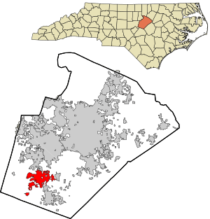 Location in Wake County and the state of North Carolina.