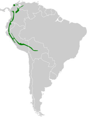 Ampelion rubrocristatus map.svg