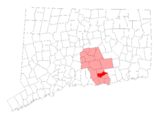 Deep River's location within Middlesex County and Connecticut