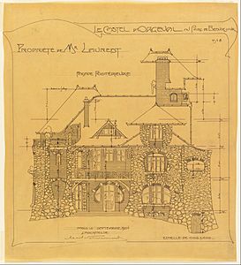 Hector Guimard - Rear Facade, Castel d'Orgeval, Parc Beauséjour, near Paris- Elevation - Google Art Project