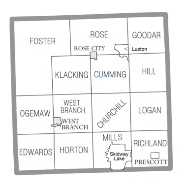 Ogemaw County, MI census map