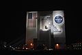 Vehicle Assembly Building damage from Hurricane Frances night view