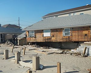 B217 beach houses shoved off piers Sandy jeh