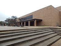 View of Civic Center from steps to Riverfront Park pedestrian underpass