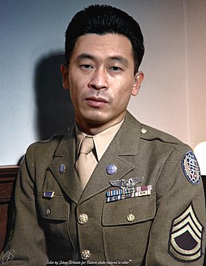 Ben Kuroki colorised by johnny sirlande for historic photo restored in color