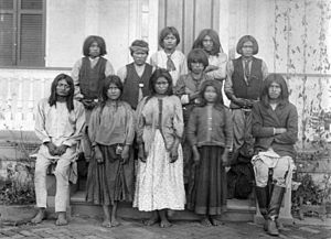 Chiricahua Apaches as they arrived at Carlisle from Fort Marion, Florida (F26703 DPLW)