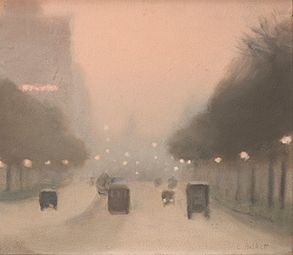 Clarice Beckett - Evening, St Kilda Road, 1930