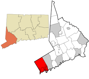 Location in Fairfield County and the state of Connecticut.