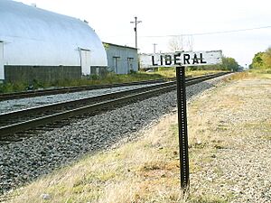 Railroad sign for Liberal