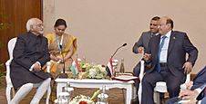 The Vice President, Shri M. Hamid Ansari meeting the President of Yemen, Mr. Abdrabbuh Mansur Hadi, on the sidelines of 20th Indian Ocean Rim Association Leaders’ Summit, in Jakarta, Indonesia on March 07, 2017