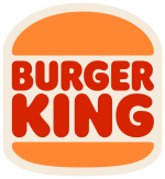 Red text spelling "Burger King" in between two orange semi-circles.
