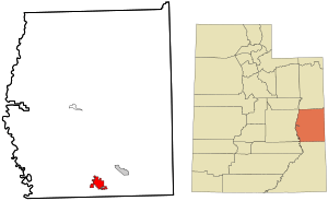 Location in Grand County and the state of Utah