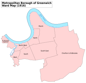 Greenwich Met. B Ward Map 1916