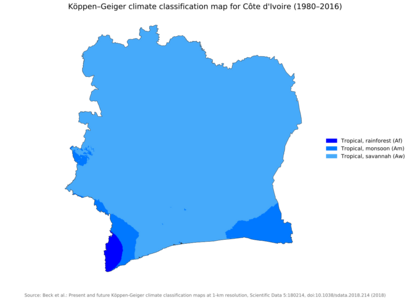 Koppen-Geiger Map CIV present