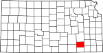 State map highlighting Elk County