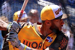 Mets prospect Amed Rosario takes BP before the SiriusXM All-Star Futures Game (28390459366)