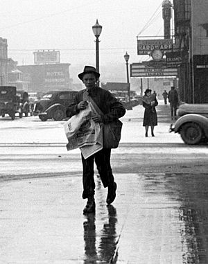 Newsboy iowa city 1940