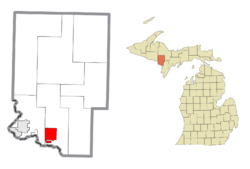 Location within Dickinson County