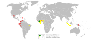 2012 cocoa bean output