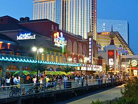 Atlantic City boardwalk at night