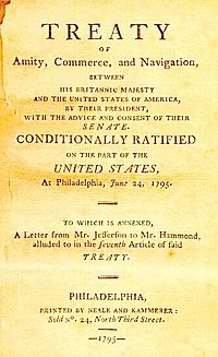 Facsimile of the first page of the Jay Treaty