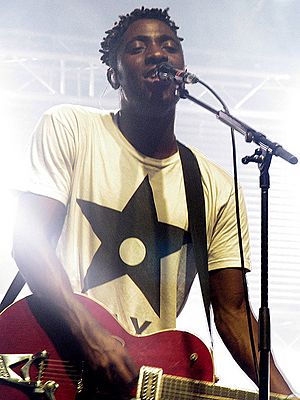 Kele Okereke on guitar.